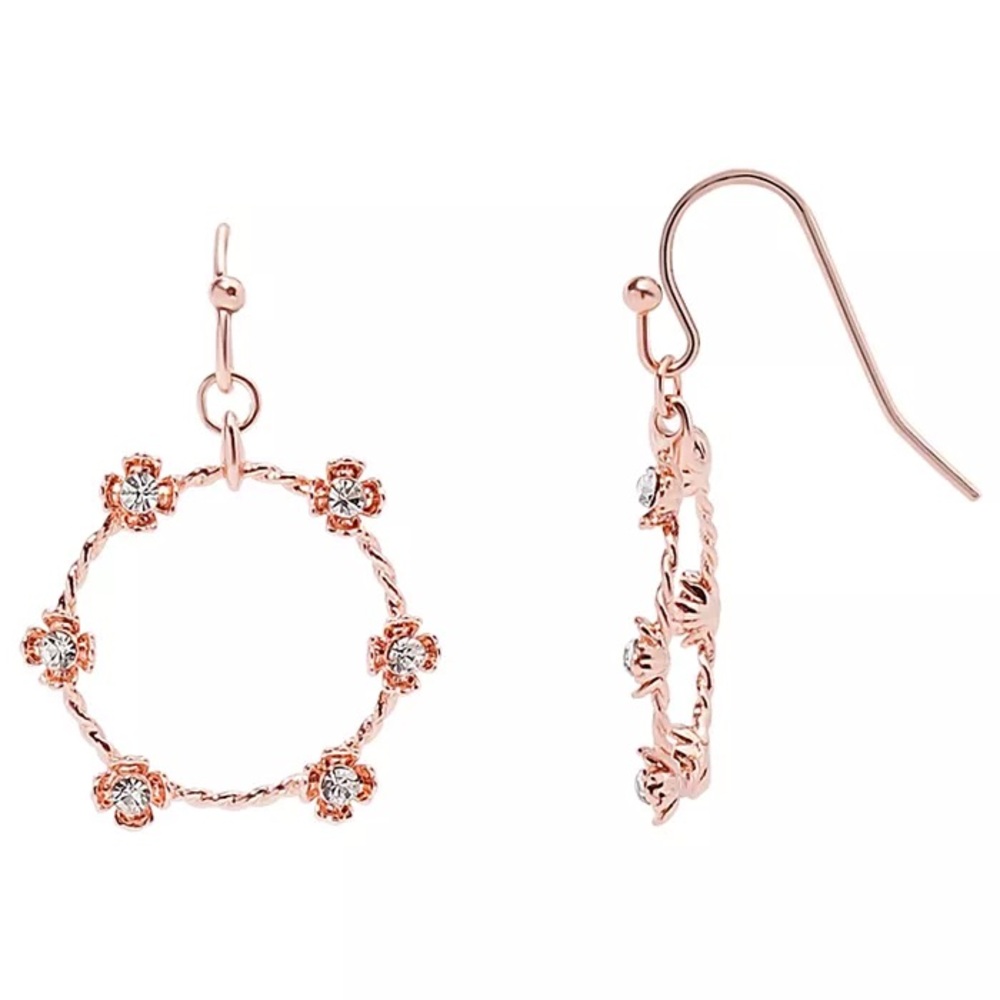 LC Lauren Conrad Rose Gold Floral Earrings